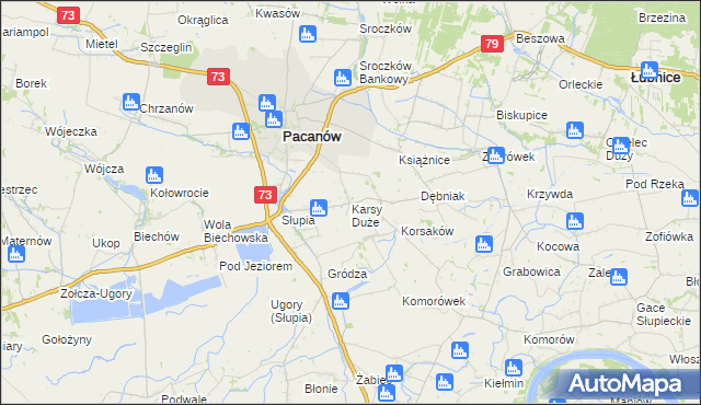 mapa Karsy Duże, Karsy Duże na mapie Targeo