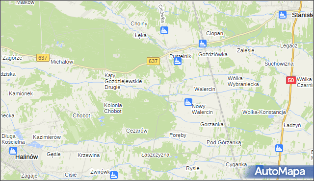 mapa Kąty Goździejewskie Pierwsze, Kąty Goździejewskie Pierwsze na mapie Targeo