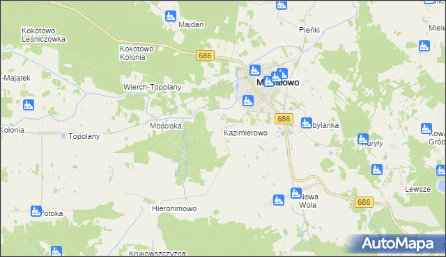 mapa Kazimierowo gmina Michałowo, Kazimierowo gmina Michałowo na mapie Targeo