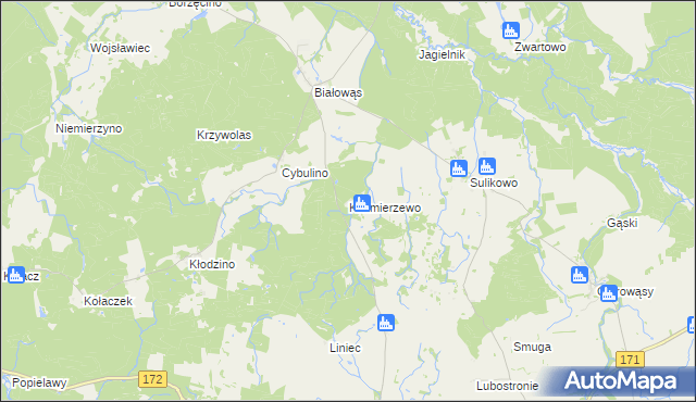 mapa Kaźmierzewo gmina Barwice, Kaźmierzewo gmina Barwice na mapie Targeo