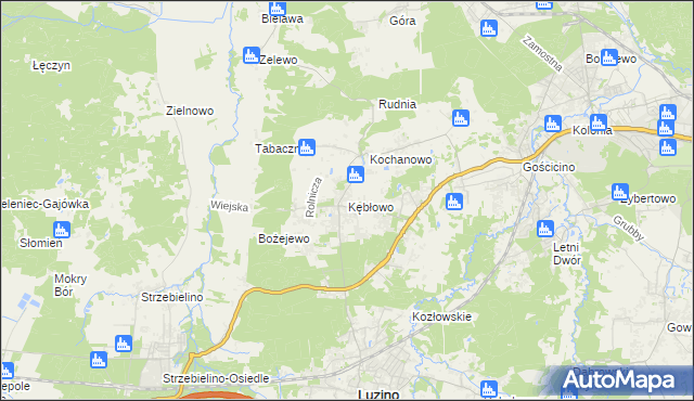 mapa Kębłowo gmina Luzino, Kębłowo gmina Luzino na mapie Targeo