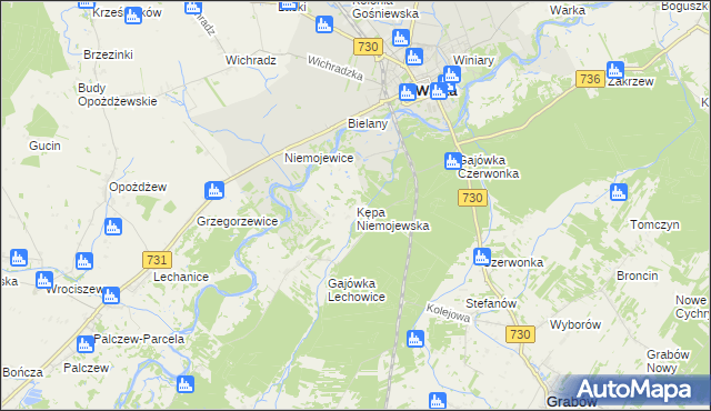 mapa Kępa Niemojewska, Kępa Niemojewska na mapie Targeo