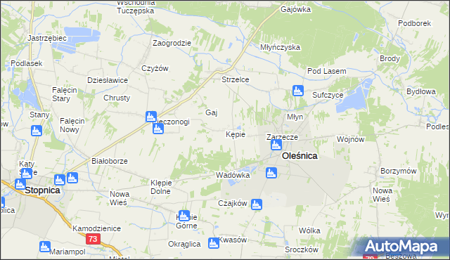 mapa Kępie gmina Oleśnica, Kępie gmina Oleśnica na mapie Targeo