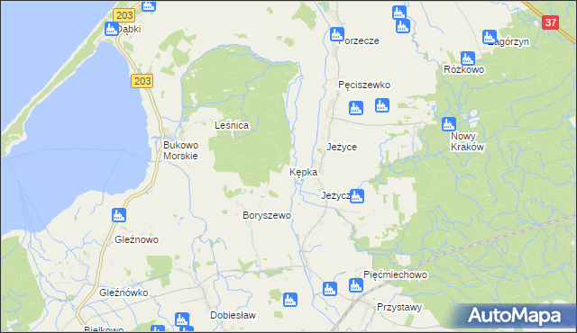 mapa Kępka gmina Darłowo, Kępka gmina Darłowo na mapie Targeo