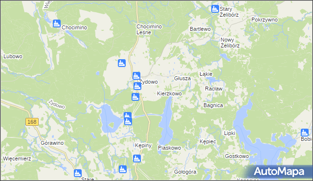 mapa Kierzkowo gmina Polanów, Kierzkowo gmina Polanów na mapie Targeo