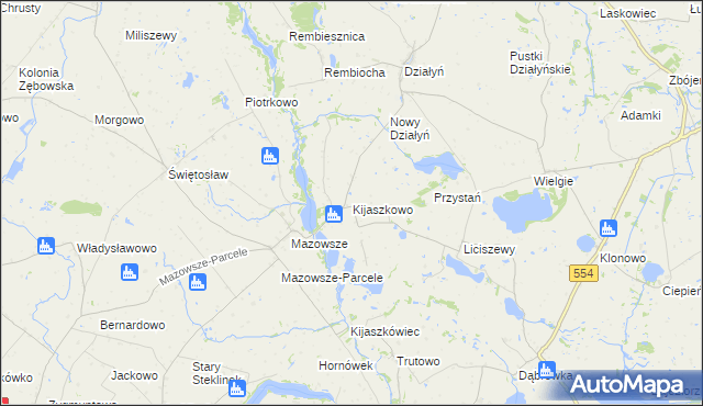 mapa Kijaszkowo gmina Czernikowo, Kijaszkowo gmina Czernikowo na mapie Targeo