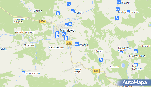 mapa Kobylanka gmina Michałowo, Kobylanka gmina Michałowo na mapie Targeo