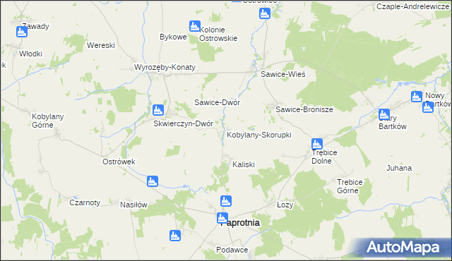 mapa Kobylany-Skorupki, Kobylany-Skorupki na mapie Targeo