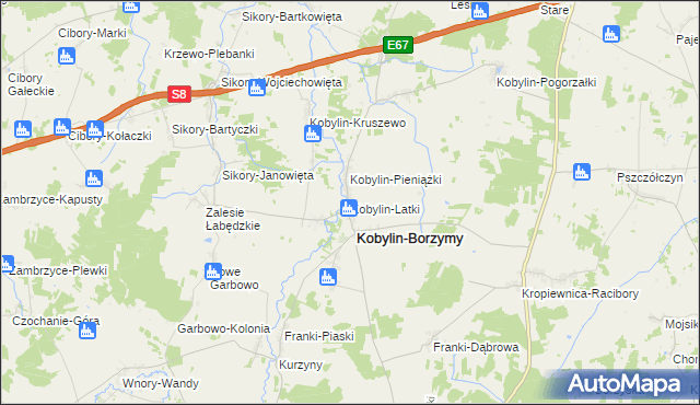 mapa Kobylin-Latki, Kobylin-Latki na mapie Targeo