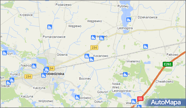 mapa Kocanowo, Kocanowo na mapie Targeo