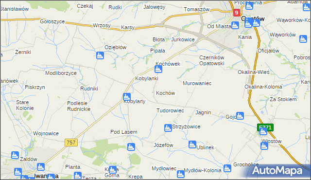 mapa Kochów gmina Opatów, Kochów gmina Opatów na mapie Targeo