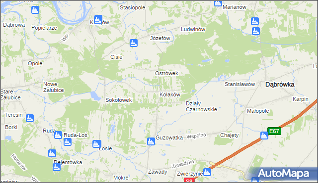 mapa Kołaków, Kołaków na mapie Targeo