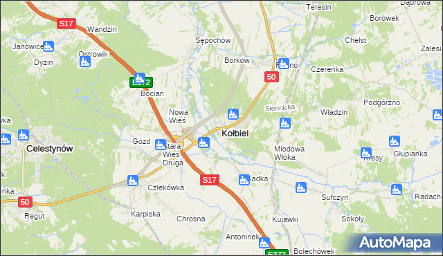 mapa Kołbiel, Kołbiel na mapie Targeo