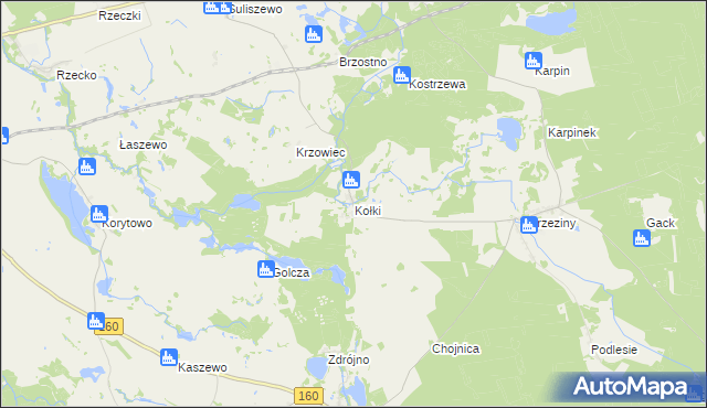 mapa Kołki, Kołki na mapie Targeo