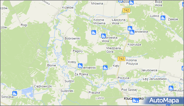 mapa Kolonia Bobrowska Wola, Kolonia Bobrowska Wola na mapie Targeo