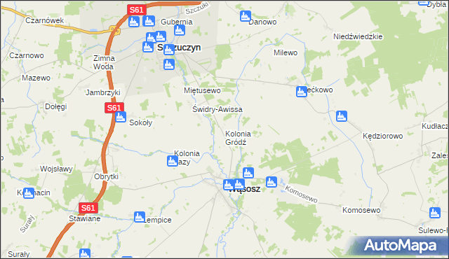 mapa Kolonia Gródź, Kolonia Gródź na mapie Targeo