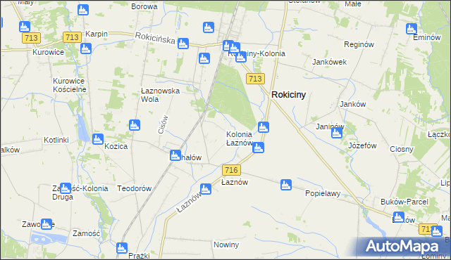 mapa Kolonia Łaznów, Kolonia Łaznów na mapie Targeo