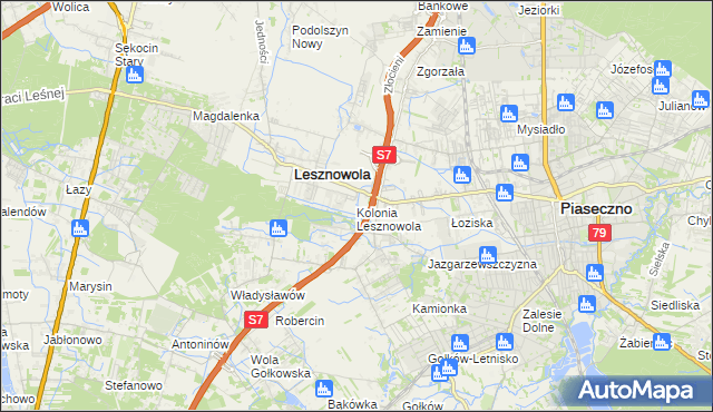 mapa Kolonia Lesznowola, Kolonia Lesznowola na mapie Targeo