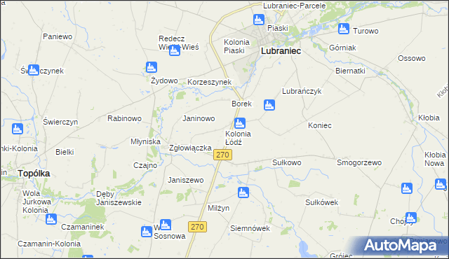 mapa Kolonia Łódź, Kolonia Łódź na mapie Targeo