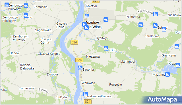mapa Kolonia Nieszawa, Kolonia Nieszawa na mapie Targeo