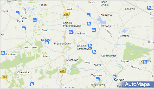 mapa Kolonia Straszewska, Kolonia Straszewska na mapie Targeo