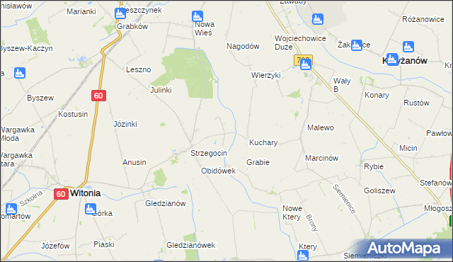 mapa Kolonia Strzegocin, Kolonia Strzegocin na mapie Targeo