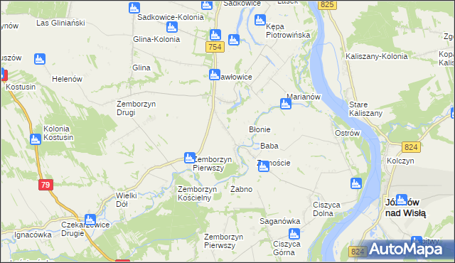 mapa Kolonia Wola Pawłowska, Kolonia Wola Pawłowska na mapie Targeo