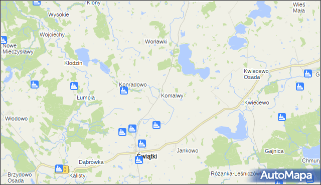 mapa Komalwy, Komalwy na mapie Targeo