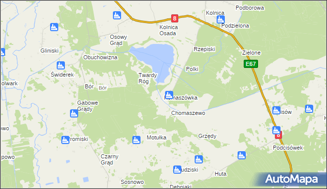 mapa Komaszówka gmina Augustów, Komaszówka gmina Augustów na mapie Targeo