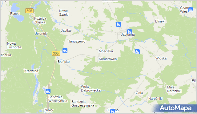 mapa Komorówko gmina Rakoniewice, Komorówko gmina Rakoniewice na mapie Targeo
