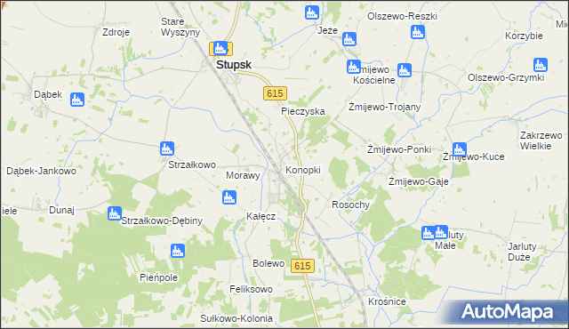 mapa Konopki gmina Stupsk, Konopki gmina Stupsk na mapie Targeo