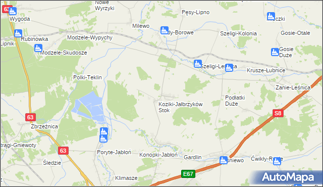 mapa Konopki-Jałbrzyków Stok, Konopki-Jałbrzyków Stok na mapie Targeo