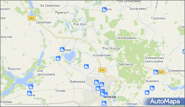 mapa Konstantowo gmina Mrocza, Konstantowo gmina Mrocza na mapie Targeo