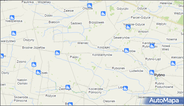 mapa Konstantynów gmina Kocierzew Południowy, Konstantynów gmina Kocierzew Południowy na mapie Targeo