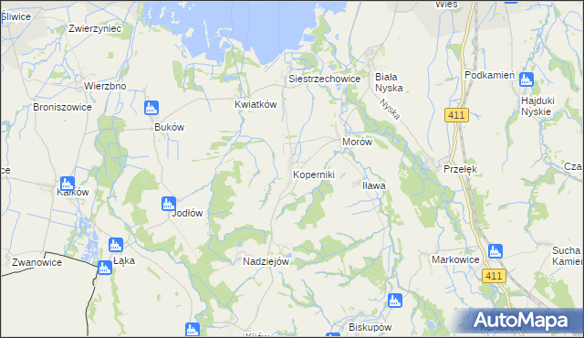 mapa Koperniki, Koperniki na mapie Targeo