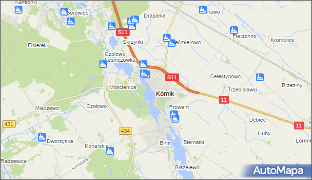 mapa Kórnik, Kórnik na mapie Targeo