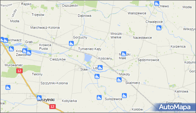 mapa Kościany, Kościany na mapie Targeo