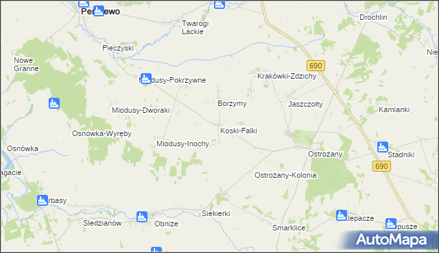 mapa Koski-Falki, Koski-Falki na mapie Targeo