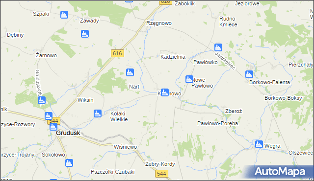 mapa Kosmowo gmina Czernice Borowe, Kosmowo gmina Czernice Borowe na mapie Targeo