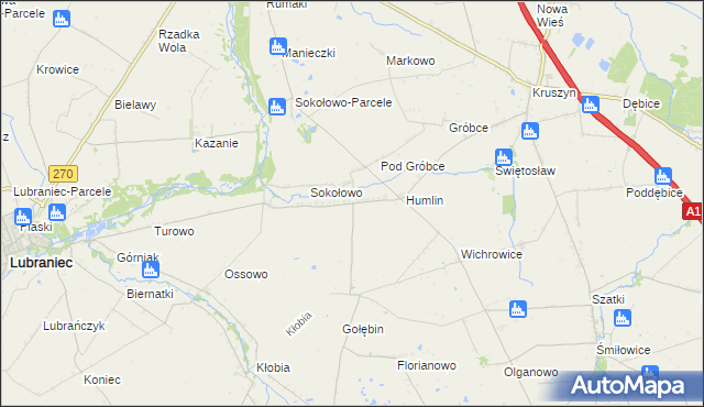 mapa Koszanowo gmina Włocławek, Koszanowo gmina Włocławek na mapie Targeo