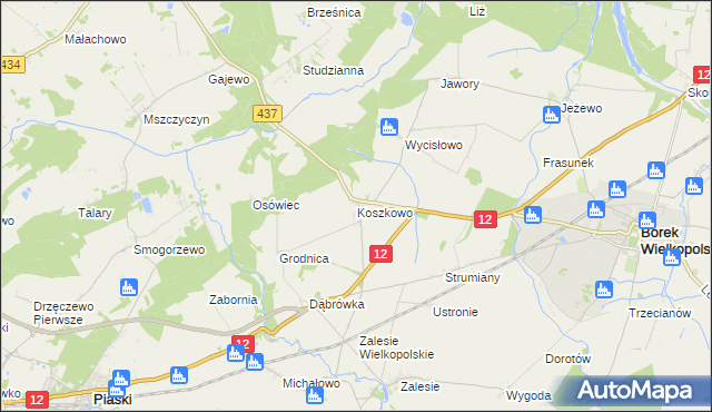 mapa Koszkowo, Koszkowo na mapie Targeo