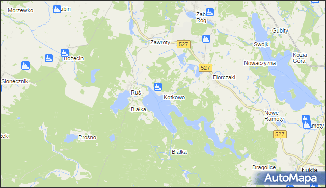 mapa Kotkowo gmina Łukta, Kotkowo gmina Łukta na mapie Targeo