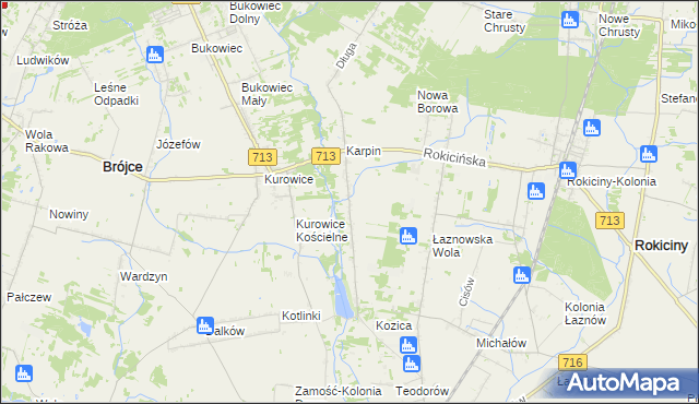 mapa Kotliny gmina Brójce, Kotliny gmina Brójce na mapie Targeo