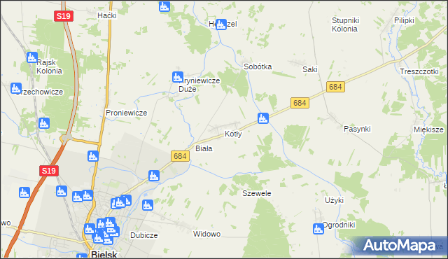 mapa Kotły, Kotły na mapie Targeo