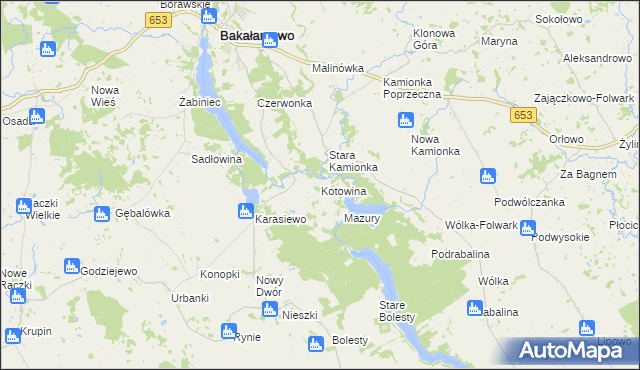 mapa Kotowina, Kotowina na mapie Targeo