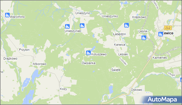 mapa Kotuszewo, Kotuszewo na mapie Targeo