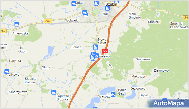 mapa Kowalewo gmina Szubin, Kowalewo gmina Szubin na mapie Targeo