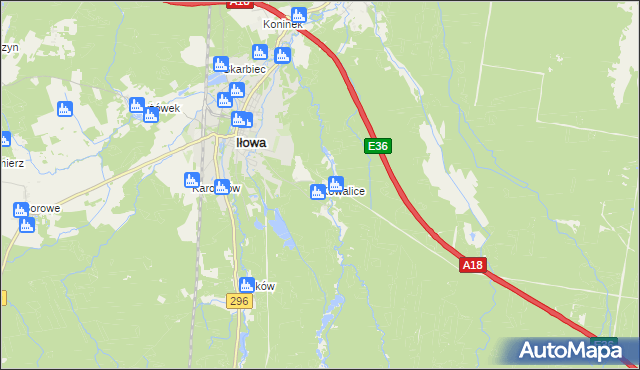 mapa Kowalice, Kowalice na mapie Targeo