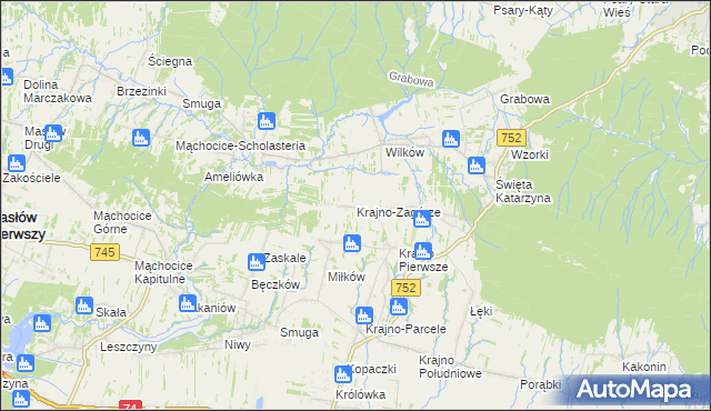mapa Krajno-Zagórze, Krajno-Zagórze na mapie Targeo