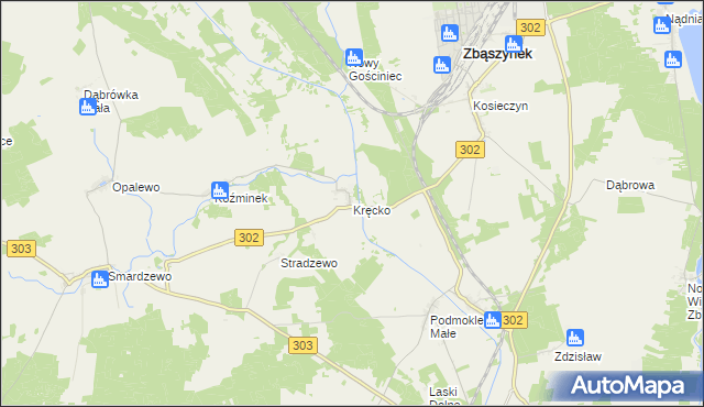 mapa Kręcko, Kręcko na mapie Targeo